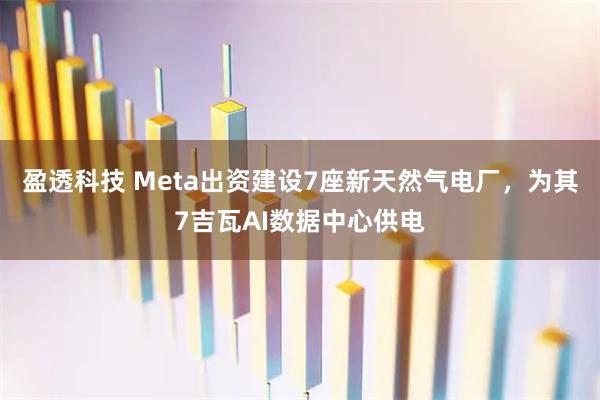 盈透科技 Meta出资建设7座新天然气电厂，为其7吉瓦AI数据中心供电